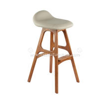 Faux leather and cotton line bar stool